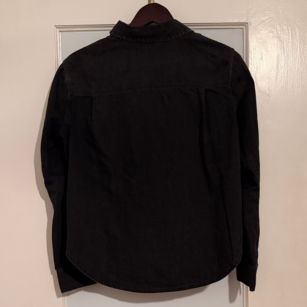 Black Denim Button-Up Shirt - Picture 8 of 8